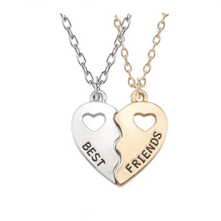 Best Friends Broken Heart Anti-Tarnish Two-Piece Set Gold and Silver Tone,