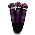 thumbnail image 3 of Womens Black Ring Anillo Para Mujer Stainless Steel Ring with Top Grade Crystal in Amethyst Claire, 3 of 4