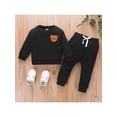 thumbnail image 3 of Gureui 2Pcs Kids Baby Boys Clothes Set, Round Neck Long Sleeve Embroidered Bear Patch Tops Elastic Waist Long Pants Outfit Set, 3 of 9