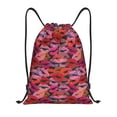 thumbnail image 1 of Xecao Red Lips Kissing Pattern Sports Drawstring Backpack - String Swim Gym Bag with Wet Proof Pocket for Women&Men-Small, 1 of 6