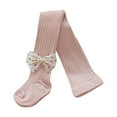 thumbnail image 2 of Girl's Leggings Pant Seamless Pure Cotton Pantyhose Non-Skid Socks with Bows for Girls Toddler Baby Knitted Stretchy Waist 1-8 Years, 2 of 6