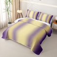 thumbnail image 3 of Erosebridal Vintage Gradient Quilt Full for Girls, Yellow Violet Stripe Print Full Bedspread Sets, 3 Pieces, 3 of 7