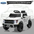 thumbnail image 3 of Licensed Ford Raptor F150 12V Kids Electric Car Ride On Toy, Battery Powered Ride on Truck with Remote Control, Lights, Music, 3 Speeds, 4 Wheel Suspension Ride on Car for 3-5 Year Boys Girls, White, 3 of 9