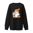 thumbnail image 3 of Pisexur Chandail en Molleton d'Halloween pour Femmes en Molleton Ample Automne Orange Manches Longues Col Rond Mode Citrouille Graphique Chandails en Molleton Chandails à Capuchon d'Halloween Chandail, 3 of 3