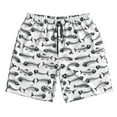 thumbnail image 3 of Uemuo Fish Bones Pattern Men's Swim Trunks Hawaiian Beach Bathing Suit Swimsuits Beach Quick-Dry Shorts with Pockets-Medium, 3 of 9
