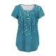 thumbnail image 4 of Camiseta de Moda Plegada de Cuello Redondo de Manga Corta Impresa Casual para la Primavera Y el Verano, 4 of 5
