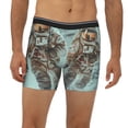 thumbnail image 2 of Xecao Astronauts On Lunar Mission Print Boxer Briefs for Men's Stretch Moisture-Wicking Underwear, Mid-Rise Classics breathable fabric, 2 of 7