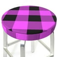 thumbnail image 3 of Naloa Purple Black Buffalo Plaid Round Bar Stool Cushion Cover 12-14 inch, Fits Kitchen, Office, Restaurant Chairs - 14 inch, 3 of 7