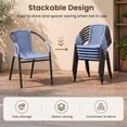thumbnail image 5 of NAPWANT Outdoor Rattan Patio Dining Chairs Set of 4, Stackable All-Weather Wicker Chairs with Steel Frame for Garden, Deck, Backyard, Bright Blue, 5 of 10