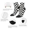 thumbnail image 3 of Uemuo Black and White Checkerboard Printed Crew Socks, Moisture-Wicking Socks, Athletic Socks for Men Breathable Cushion Socks Casual Sport Socks for Running Traveling, 3 of 6