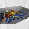 thumbnail image 5 of I Love My Aunt Soft Flannel Fleece Throw Blanket, Comic Style Vibrant Composition of Typography, Cozy Plush for Indoor and Outdoor Use, 50" x 70", Sky Blue Multicolor, by Ambesonne, 5 of 5