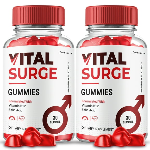 (2 Pack) Vital Surge Gummies for Men, Maximum Strength Formula, Vital Surge for Men