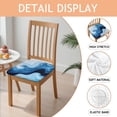 thumbnail image 2 of Light Blue Marble Flow Seat Covers for Dining Room Chairs Set Of 4,Stretch Printed Washable Chair Seat Cover with Elastic Ties and Button,Removable Waterproof Couch Cushion Covers, 2 of 6