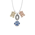 thumbnail image 2 of Delight Jewelry Silvertone Large Paw with Blue Crystals Multi-Colored Crystal Mom Charm Necklace, 2 of 5