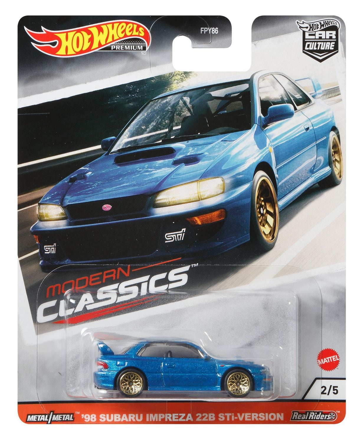 Culture Automobile haut de gamme Subaru WRX STI 22B de Hot Wheels à l'échelle 1:64