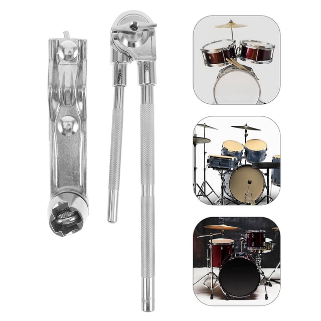 BRIGHTFUFU 1Set Cowbells Cymbal Clamp Metal Silver Compact Design for Drummers