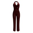 thumbnail image 4 of New European And Jumpsuit Lady'S Sleeveless Neck Sequin Pants Women Summer Jumpsuit for Women Wedding Outfit Leather Bodysuit Long Sleeve Comfy Jumpsuits for Women Womens Body Suits Tops Coverall Leg, 4 of 4