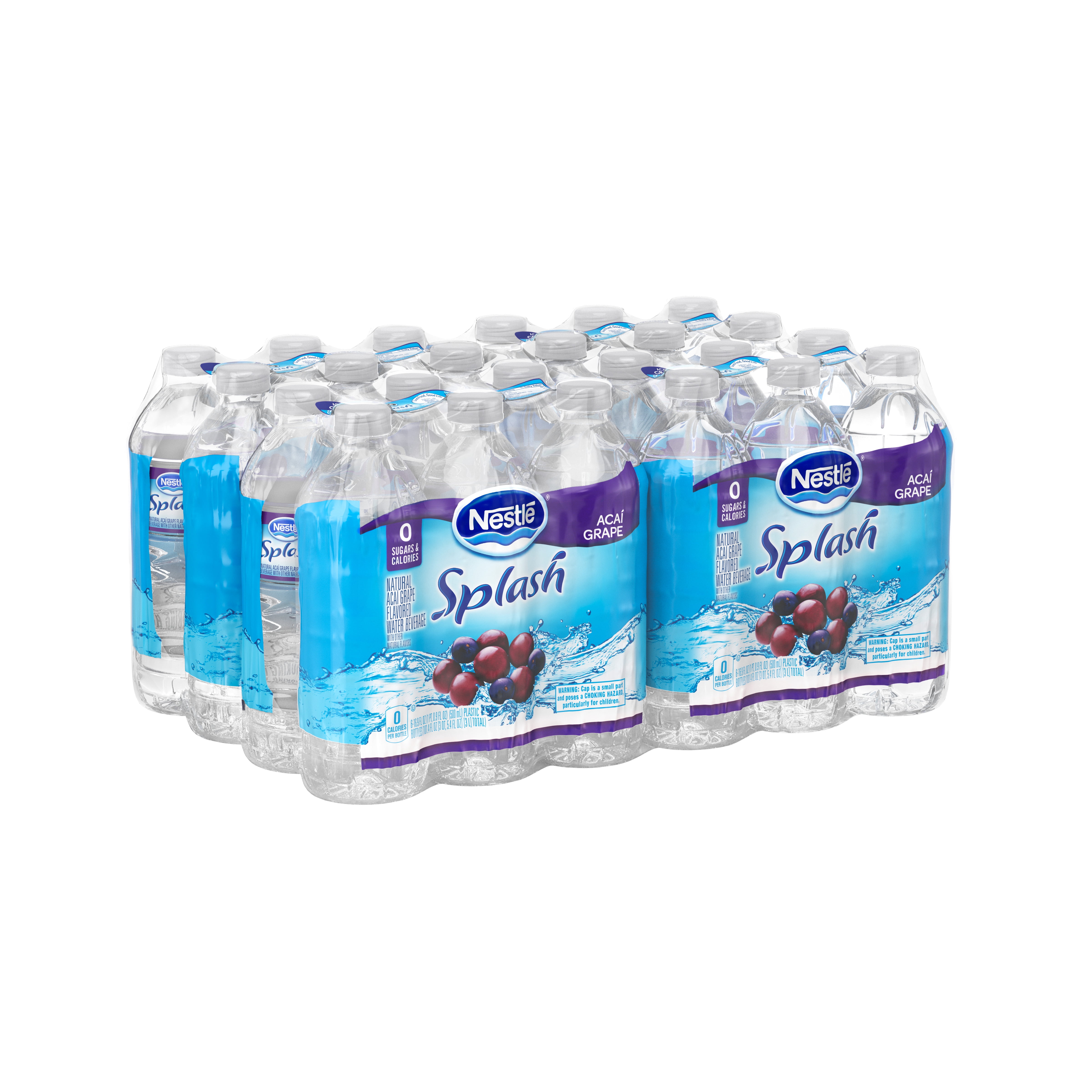 NESTLE SPLASH Water Beverage with Natural Fruit Flavor, Acai Grape