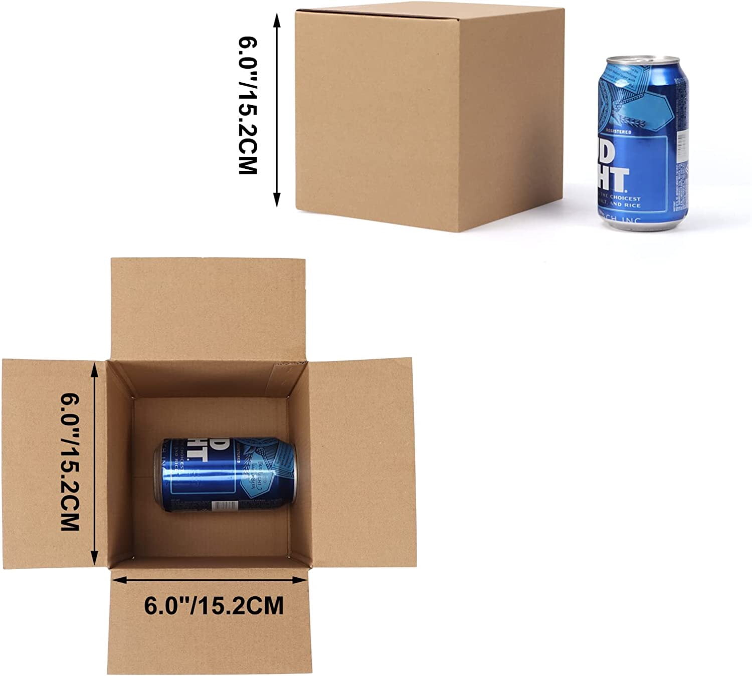 Calenzana 40 Pack 6x6x6 Shipping Boxes, Corrugated Cardboard Box for Shipping and Mailing, Brown, Recycled