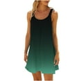 thumbnail image 2 of Summer Dresses for Women 2025 Casual Plus Size, Sexy Summer Floral Printed Mini Dress Trendy Ruched Flowy Tie Dyeing Gradient Floral Swing Beach Dress Spaghetti Strap Sleeveless Tank Sun Dress, 2 of 6