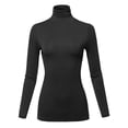 thumbnail image 2 of SSOULM Women's Slim Lightweight Long Sleeve Pullover Turtleneck Shirt Top With Plus Size, 2 of 5