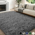 thumbnail image 2 of Nefoso Shag Area Rug, 5ft x 7ft Soft Fluffy Area Rugs for Living Room Bedroom Modern Decor Carpet, Dark Gray, 2 of 7