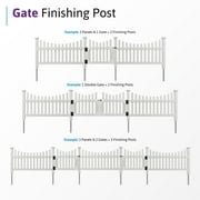 3.5ft Tall (1 Post) Fence Finishing Post for WamBam All American No Dig White Picket Fence, Easy Install Outdoor Fence for Backyard or Patio, Outdoor Fencing, No Dig Fence Panels, ZP19046