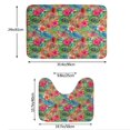 thumbnail image 3 of Xecao Peacock Feathers And Flowers 2-Piece Vintage Seamless Anti-Skid Mat Set, featuring a stylish pattern for a safe and elegant toilet rug experience, 3 of 6
