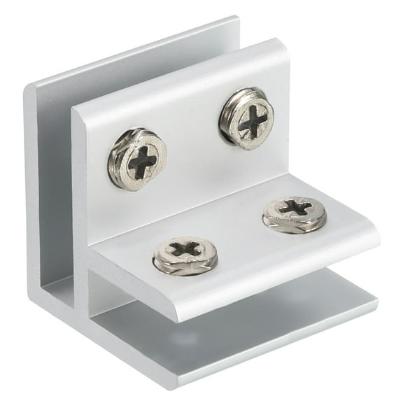 90 Degree Glass Clamp, 1 Pack for 5-8mm Thickness Adjustable Double Side Glass Shelf Support, Silver Tone