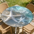 thumbnail image 3 of ARTSLION Elastic Tablecloth For Round Tables, Waterproof Tablecover For Up To 32"-36" Round Table, Dining Tablecover For Indoor And Outdoor, Holiday, Seastar, 3 of 7