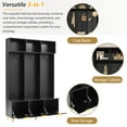 thumbnail image 3 of Large Storage Hall Tree with Bench, Multi-Functional Storage Bench with High Gloss Fluted Doors, Coat Rack with 6 Gold Hooks and Legs for Entryway, Living Room, Black+Gold, 3 of 7