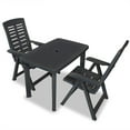 thumbnail image 1 of vidaXL Ensemble Bistro 3 Pcs Plastique Anthracite, 1 of 12