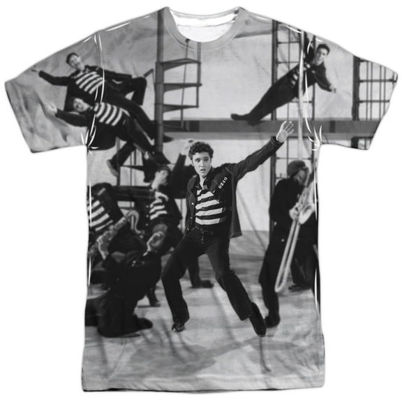 Elvis Presley King of Rock 1950's Icon Criminal Adult Front Print T-Shirt