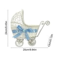 thumbnail image 3 of YingYouFu Mini Wicker Stroller Decoration, Rattan Doll Carriage Woven Candy Basket Centerpiece Decor for Weddings Showers, Decorative Flower Girl Cart, Event Centerpiece Decoration, 3 of 6