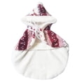 thumbnail image 2 of SPRING PARK Dog Cat Clothes, Soft Warm Coat Coral Fleece Pet Christmas Snowflake Cloak Outfits Costumes, 2 of 7