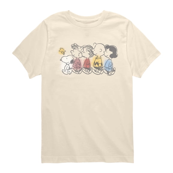 Peanuts - Friends Drawing - Youth Boys Short Sleeve Graphic T-Shirt