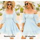 thumbnail image 3 of Vestido de verano con mangas abullonadas y cuello cuadrado con lazo en la espalda para mujer, minivestido corto con línea A, XL, 3 of 5