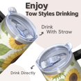 thumbnail image 4 of Sunflower 20 oz Stainless Steel Tumbler with Handle and Straw – Insulated Travel Cup with Sliding Lid, 360° Full Wrap Printed Mug for Home, Outdoor & Sports Use, Spring, 4 of 6