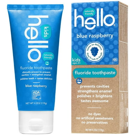 Hello Naturellement bienvenus Blue Raspberry enfants, 4.2 Fluoride Toothpaste oz