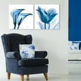 thumbnail image 4 of Empire Art Direct Lusty Blue Tulip & Indigo Calla Lililes Unframed Tempered Glass Wall Art, 24"x24", 4 of 4