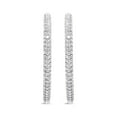 thumbnail image 2 of 14K White Gold 3 1/2 Cttw Lab Grown Pave Set Diamond Eternity Inside Out Hoop Earrings (G-H Color, SI1-SI2 Clarity), 2 of 7