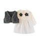 thumbnail image 5 of Vestido Para Niñas, Ropa Para Niñas Pequeñas, Conjunto De Falda A Cuadros Para Niños Pequeños, Chaqueta De Manga Larga, Abrigo, Vestido De Fiesta Negro Odeerbi LM103-4490, 5 of 7