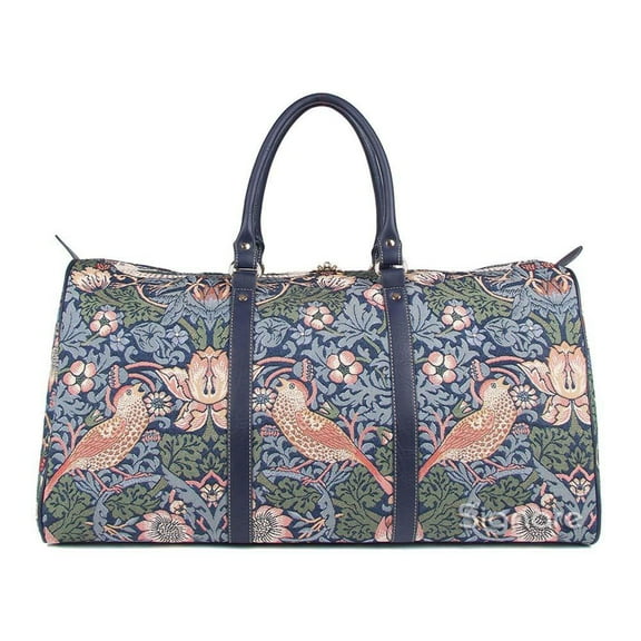 BHOLD-STBL | William Morris Strawberry Thief Blue Big Holdall/Duffel Bag