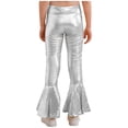 thumbnail image 5 of iixpin Girls Hip Hop Jazz Dance Outfits Kids Sequin Stage Performance Crop Tops with Flared Hem Pants Set Silver 10, 5 of 7