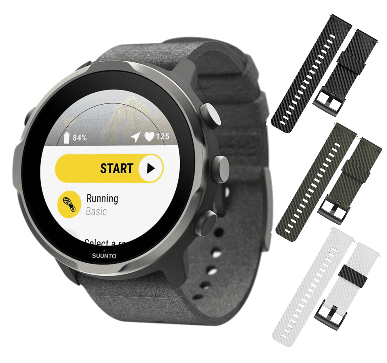 Suunto 7 Graphite Limited Edition GPS Sports Smart Watch, Graphite Black  with Wearable4U 3x Wristband Strap (Black/Lime+White/Black+Lime) Bundle -  Walmart.com