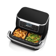 Ninja Foodi Air Fryer 7-Qt, DualZone FlexBasket, 6-in-1, Smart Finish, Cook 2 Foods 2 Ways, DZ071 Black
