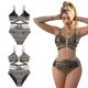 thumbnail image 2 of Womens Sexy Push up Bikinis Sets Adjustable Straps Swimsuits High Cut Pleated Swimwear High Waist Bikinis Bathing Suits XL, 2 of 4