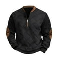 thumbnail image 2 of Men's Casual Retro American Style Graphic Print Crewneck Sweatshirt, Long Sleeve Quarter-Zip Pullover Hoodie, Fall Spring Streetwear Daily Outfit,Black,L, 2 of 4
