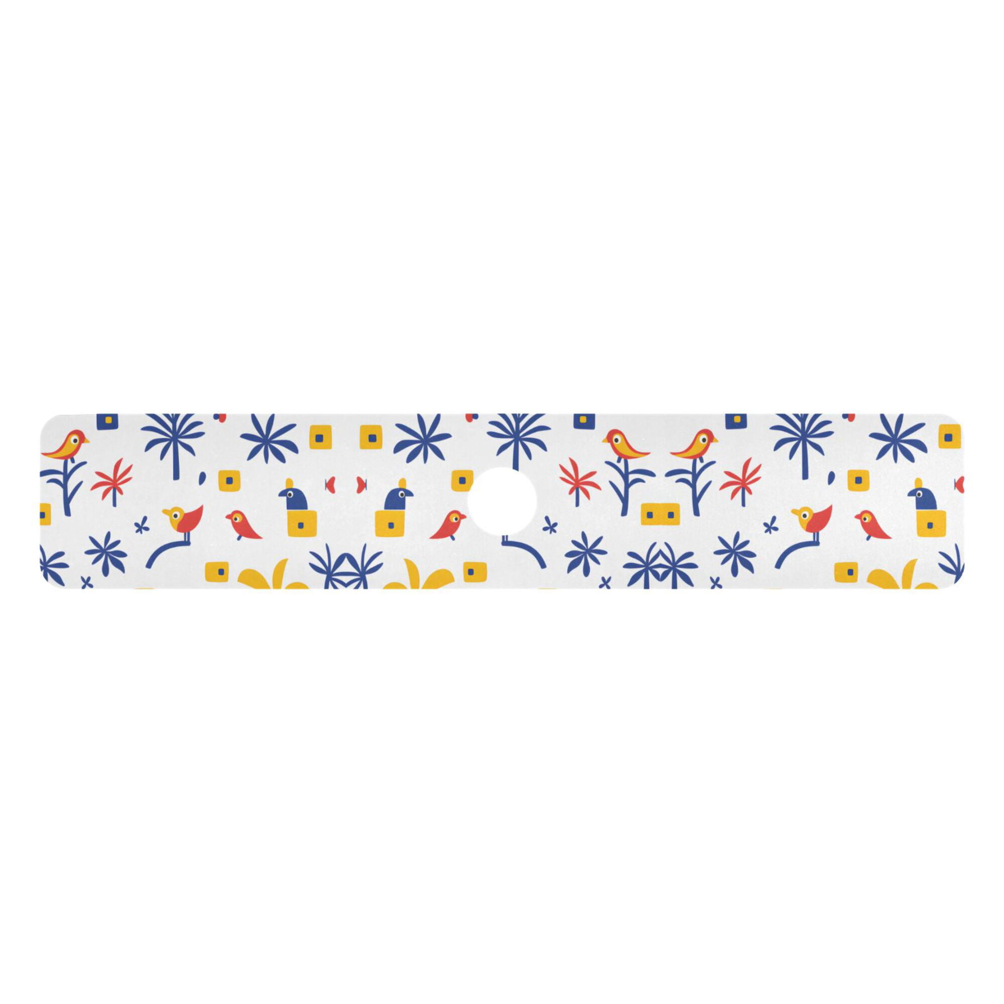 Yayeee Faucet Mat for Kitchen Sink 30" Diatomite Long Splash Guard Pad, Tropical Rhythm