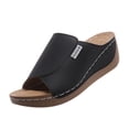 thumbnail image 2 of Norvail Womens Fashion Comfortable Breathable Platform Slides Wedge Sandals with Stitching Detail Casual Summer Mules Open Toe Arch Support, 2 of 8